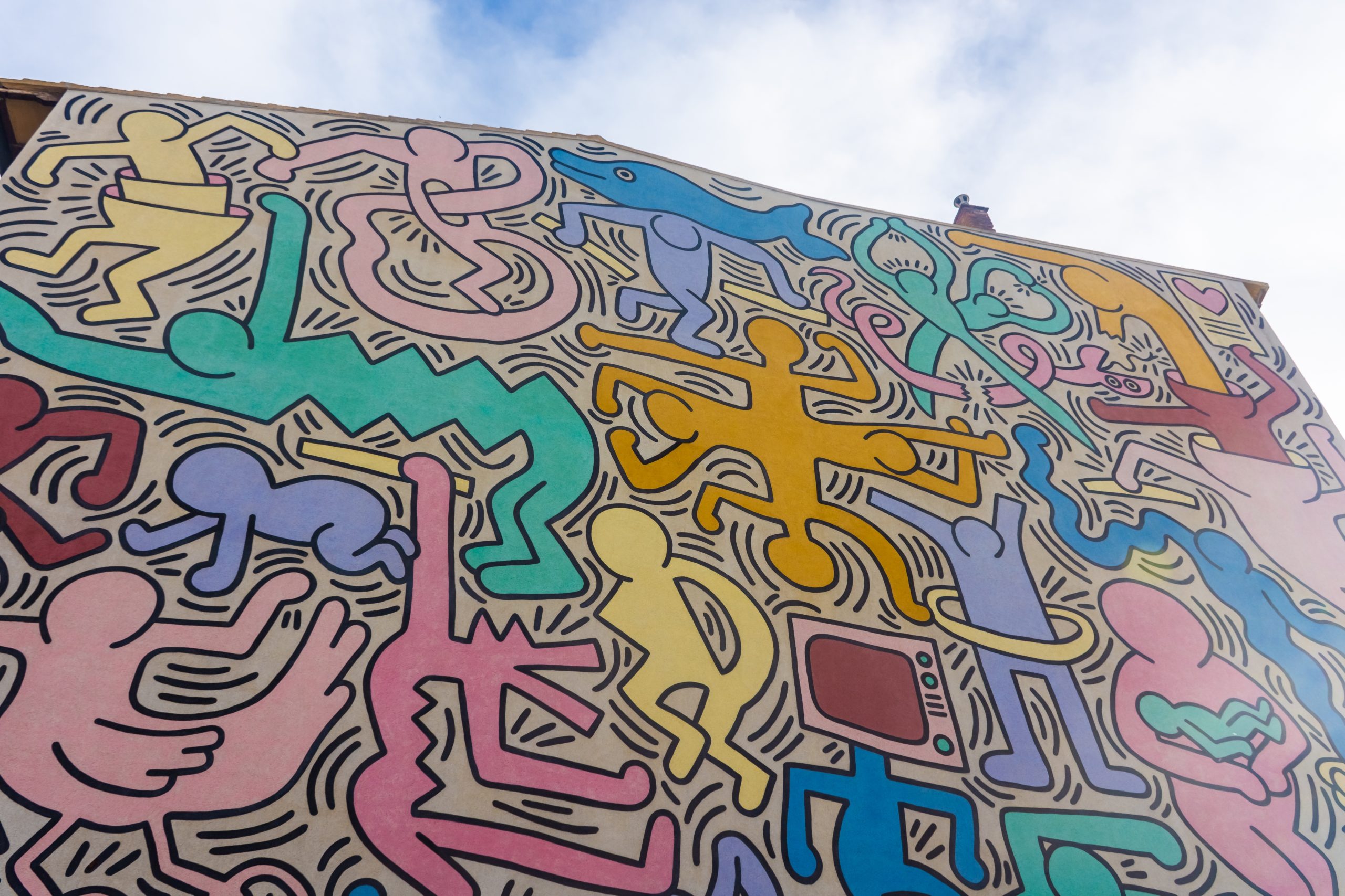 Pisa,,Italy,,14,April,2022:,"tuttomondo",Murales,Of,Keith,Haring